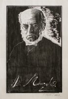 J. Fritz Zalisz - Porträt Adolph von Menzel - Holzschnitt - o. J.