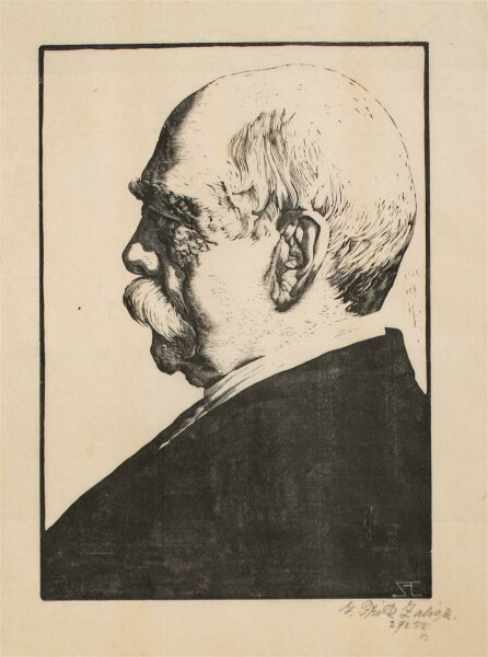 J. Fritz Zalisz - Porträt Otto von Bismarck - Holzschnitt - o. J.
