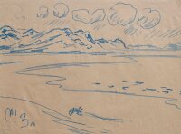 Fritz Zalisz - Landschaft mit See und Bergen -...