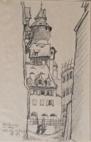 Fritz Zalisz - Dürerplatz, Nürnberg - Bleistift - 1919