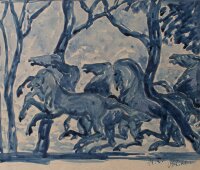 Fritz Zalisz - Antikisierende Komposition mit Pferden -...