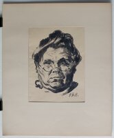 Fritz Zalisz - Frauenporträt mit Brille - Tusche - o.J.