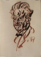 Fritz Zalisz - Porträt Otto Singer - Kreide - 1923