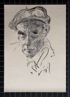 Fritz Zalisz - Männerporträt mit Baskenmütze - o.J. - Kreide